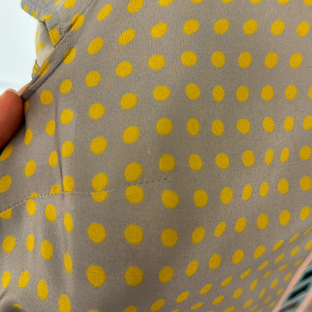 Pale Borders silk blouse Heyhoe Anthropologie 12 10 Medium Boho tribal polka dot - Picture 6 of 8